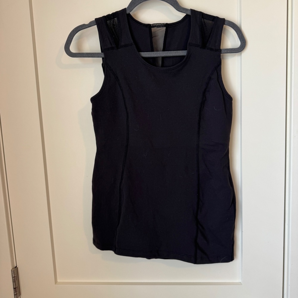 Beyond Yoga Womens Black Mesh Panel Active Tank‎ Top HL15AW Large Made in USA